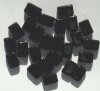 25 12x8x4mm Black Brick Glass Beads